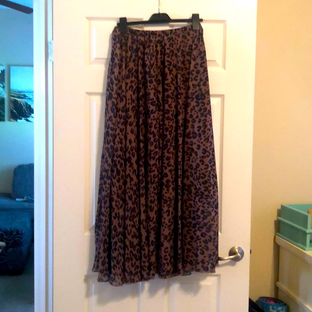 Floor length leopard skirt